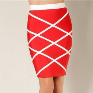 WoW Couture Bandage Style High Waist Bodycon Crisscross Mini Skirt